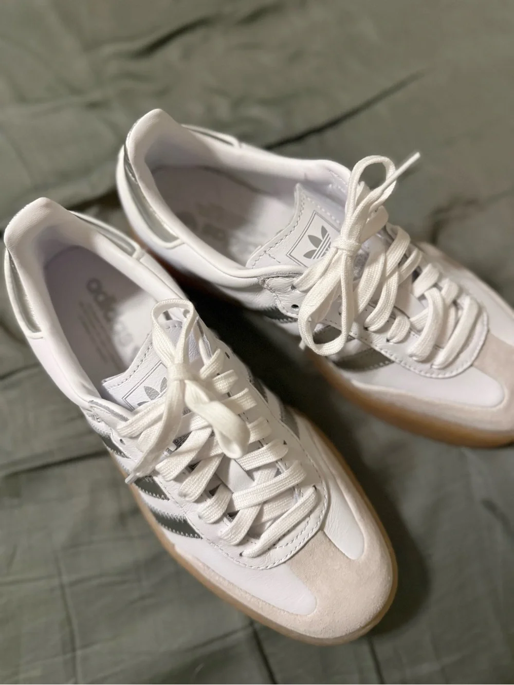 adidas White Leather Samba Sneakers